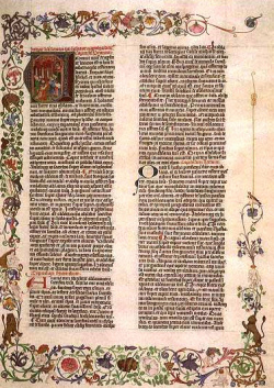 Page from 1452 - 53 A.D. Giant Bible of Mainz
