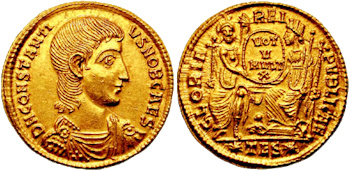 Coin of Constantius Gallus minted in Thessalonica
