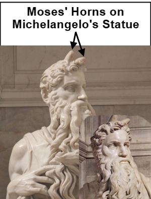 Statue of Moses Showing Horns by Michelangelo
