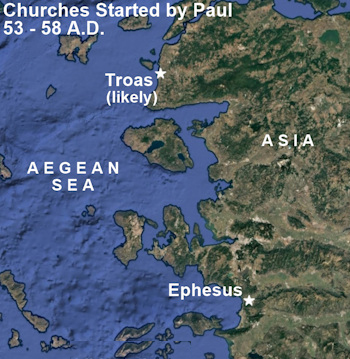 Churches Started by Apostle Paul - 53 to 58 AD
