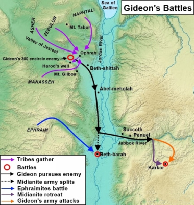 Gideon's battles map