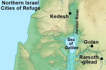 Cities of Refuge in Northern Israel Map