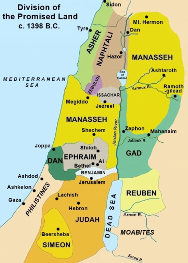 Division of Promised Land to Israel Map