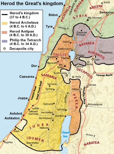 Herod the Great's kingdom map