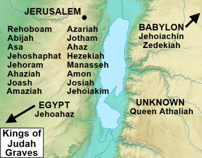 Grave locations for Kings of Judah map