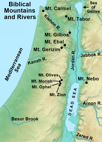 Biblical Mountains and Rivers Map