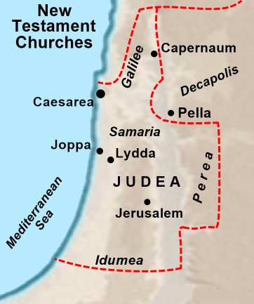 Caesarea New Testament Churches Map