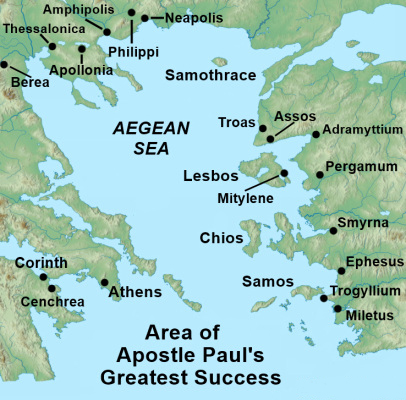 Map of Apostle Paul's Greatest Missionary Successes!