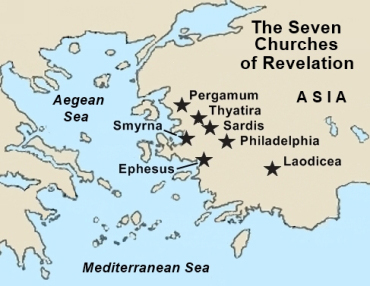 Map showing Revelation's Seven Churches