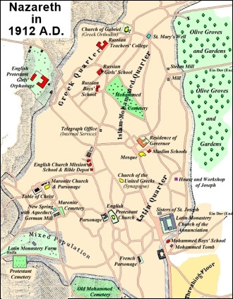 Map of Nazareth in 1912 A.D.