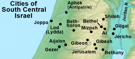 Location of Ai in Ancient Israel Map