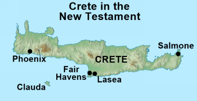 Location of Lasea on Island of Crete Map