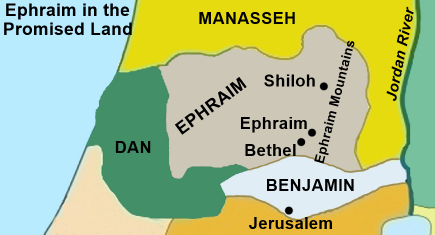 Ephraim's inheritance in the Promised Land
