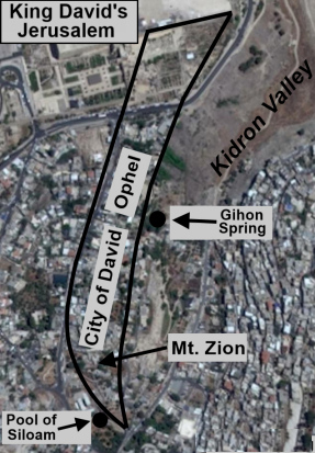 Location of Ophel within King David's Jerusalem Map