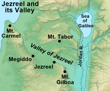 Location of Mount Tabor in Ancient Israel Map