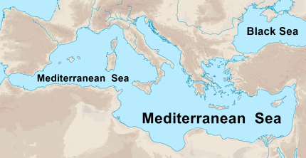Map of Mediterranean Sea