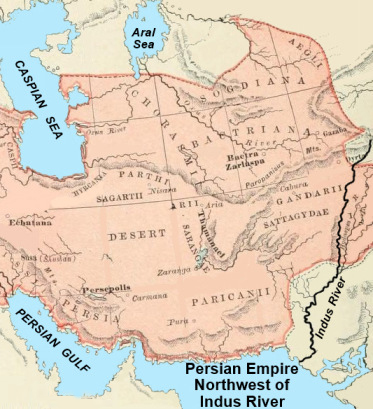 Persian Empire Northwest of Indus River Map