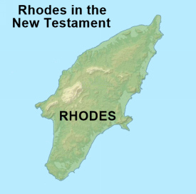 Island of Rhodes in the New Testament Map