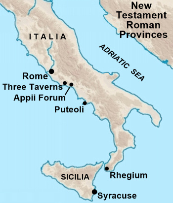 Map showing location of Appii Forum in Italy