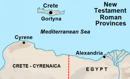 Map of New Testament Roman Provinces in North Africa