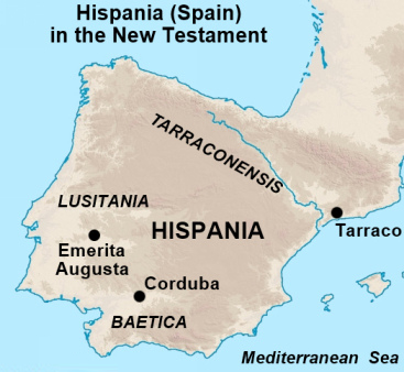 Hispania (Spain) in the New Testament Map