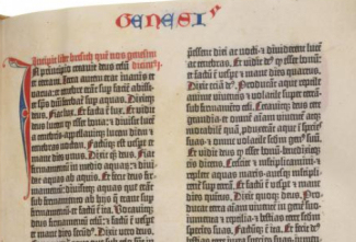 Part of a page from Genesis from the Gutenberg Bible