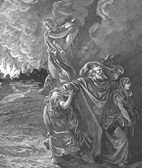 Lot Fleeing Sodom and Gomorrah
